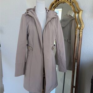Via Spiga Taupe Hooded Trench Coat